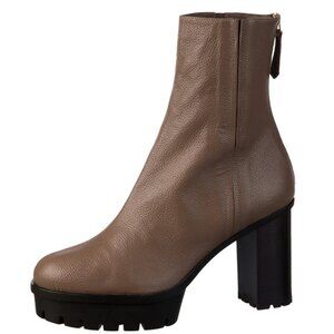 Aquazzura Francoise Ankle Platform Beige Tan Leather Boots